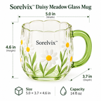 Sorelvix™ Daisy Meadow Glass Mug