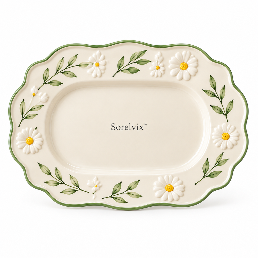 Sorelvix™ Daisy Vine Oval Serving Platter