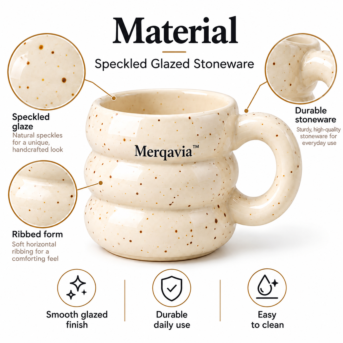 Merqavia™ Oat Speckle Ribbed Mug