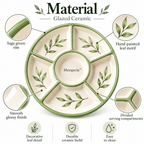 Merqavia™ Sage Leaf Divided Serving Platter