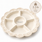 Merqavia™ Ivory Lace Divided Serving Platter