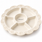 Merqavia™ Ivory Lace Divided Serving Platter