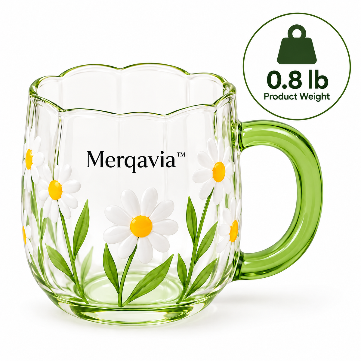 Merqavia™ Daisy Meadow Glass Mug
