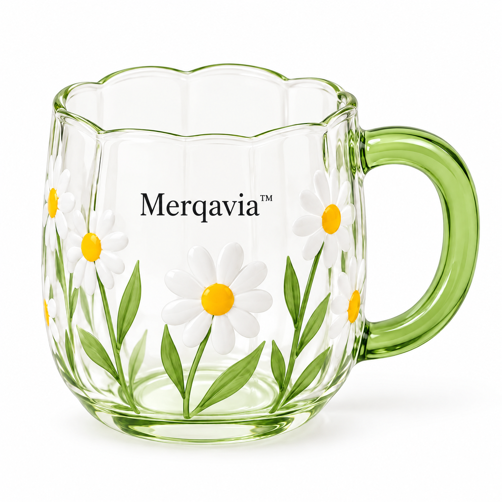 Merqavia™ Daisy Meadow Glass Mug