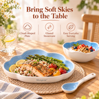 Merqavia™ Cloud Blue Stoneware Dining Set