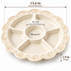 Merqavia™ Ivory Lace Divided Serving Platter