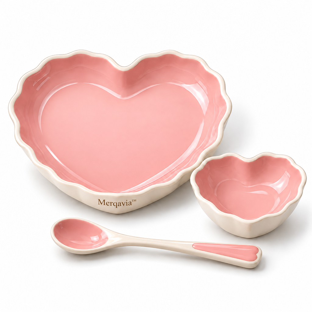 Merqavia™ Blush Heart Stoneware Serving Set