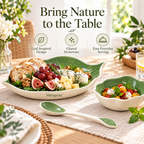 Merqavia™ Verdant Leaf Stoneware Serving Set