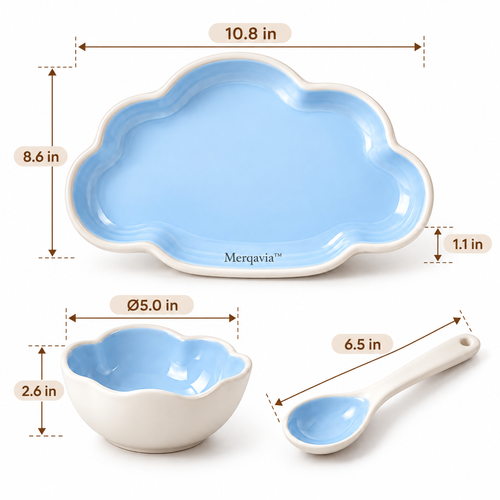 Merqavia™ Cloud Blue Stoneware Dining Set