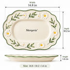 Merqavia™ Daisy Garden Scalloped Serving Platter