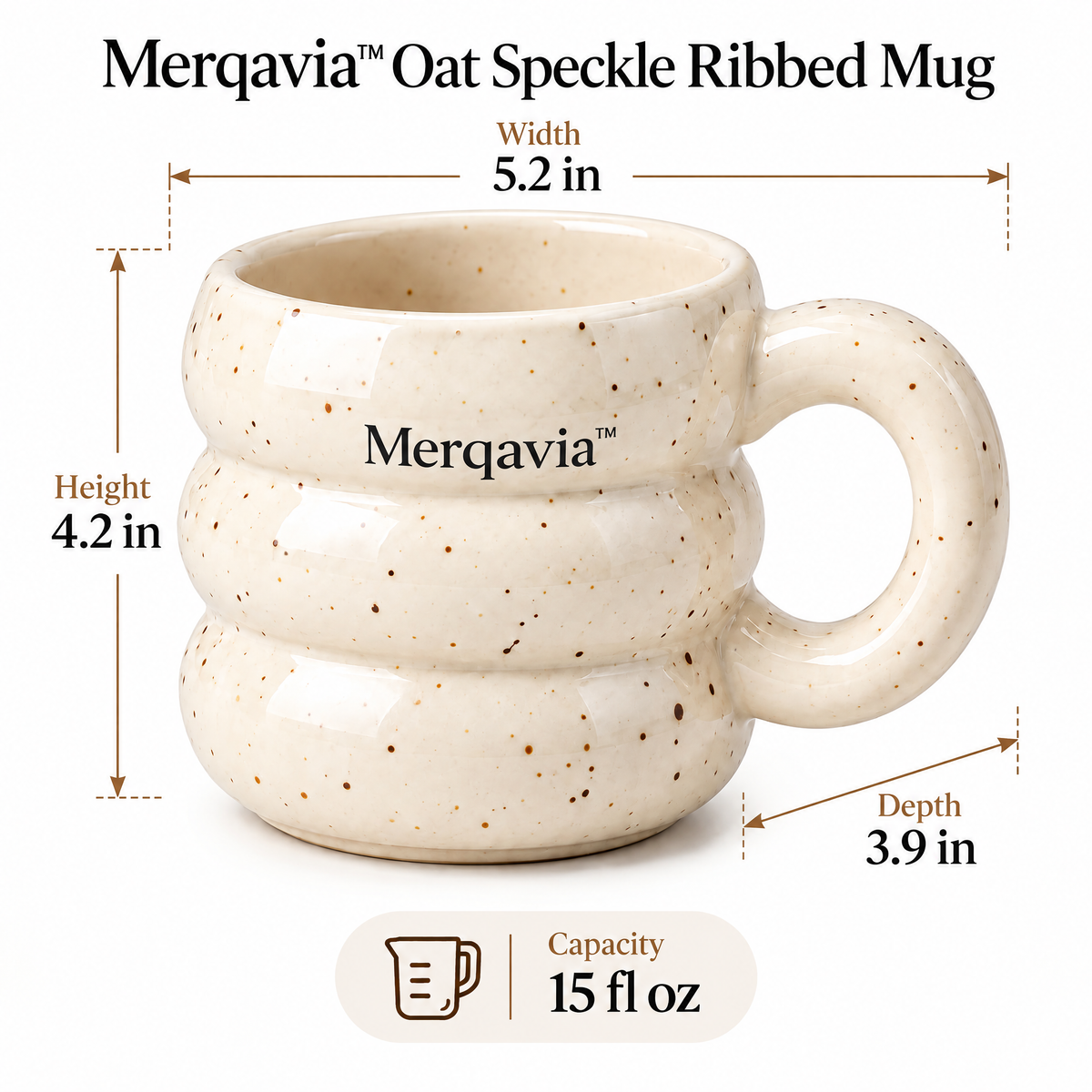 Merqavia™ Oat Speckle Ribbed Mug