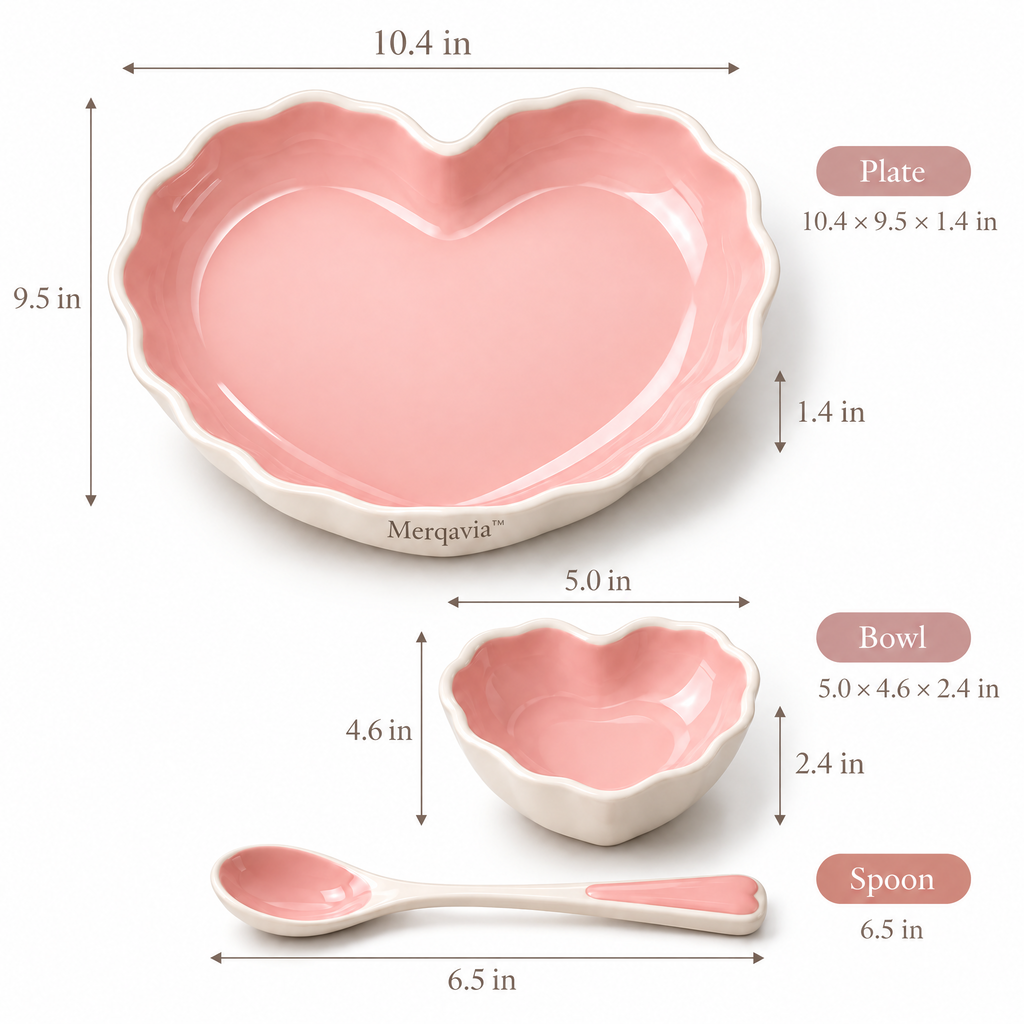 Merqavia™ Blush Heart Stoneware Serving Set