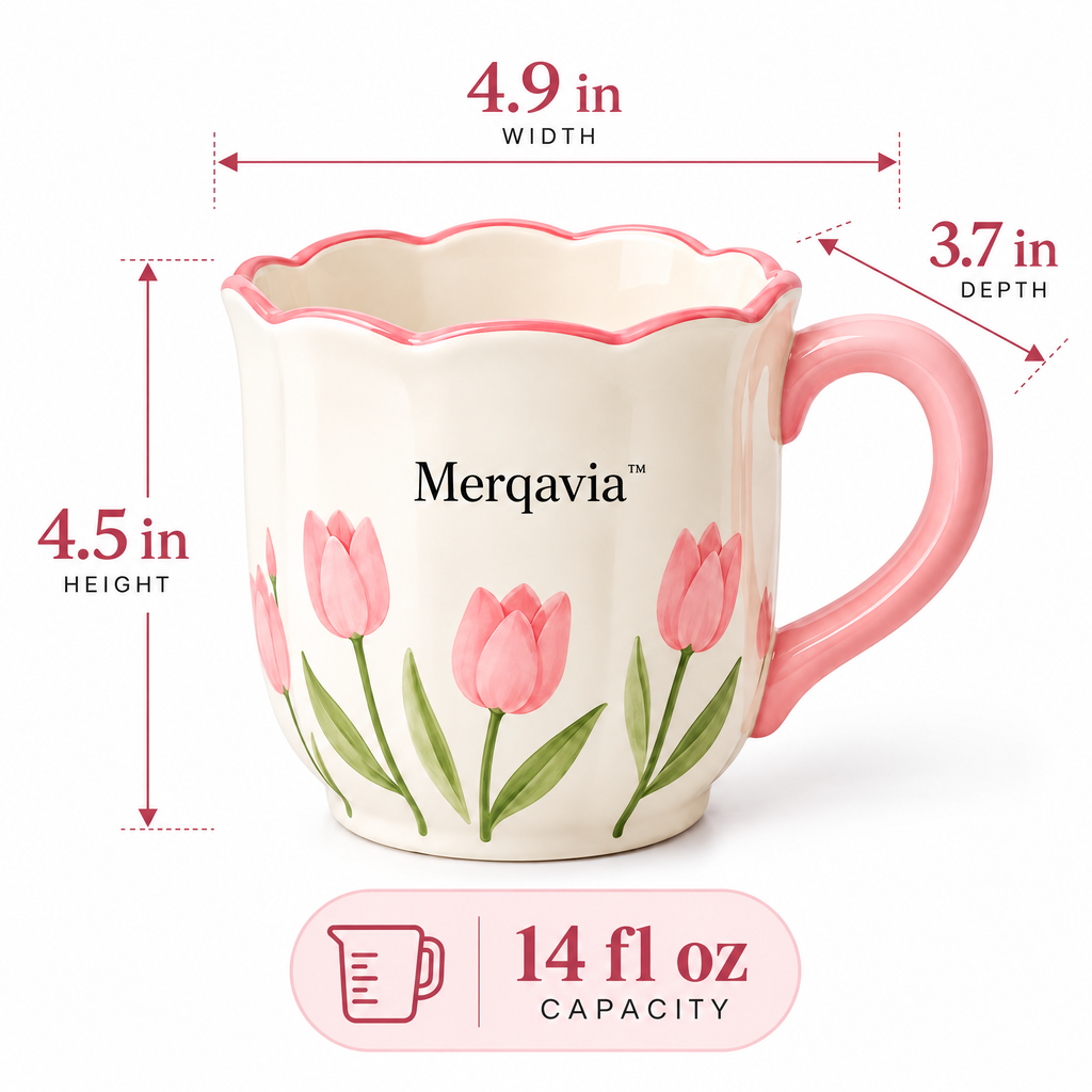 Merqavia™ Tulip Bloom Ceramic Mug