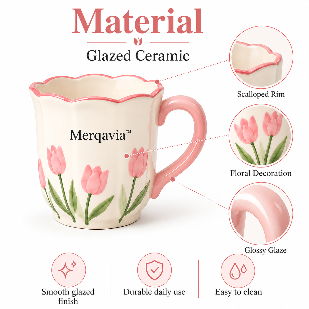 Merqavia™ Tulip Bloom Ceramic Mug