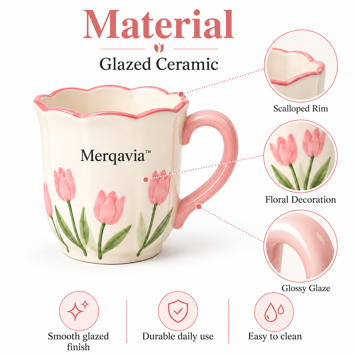 Merqavia™ Tulip Bloom Ceramic Mug