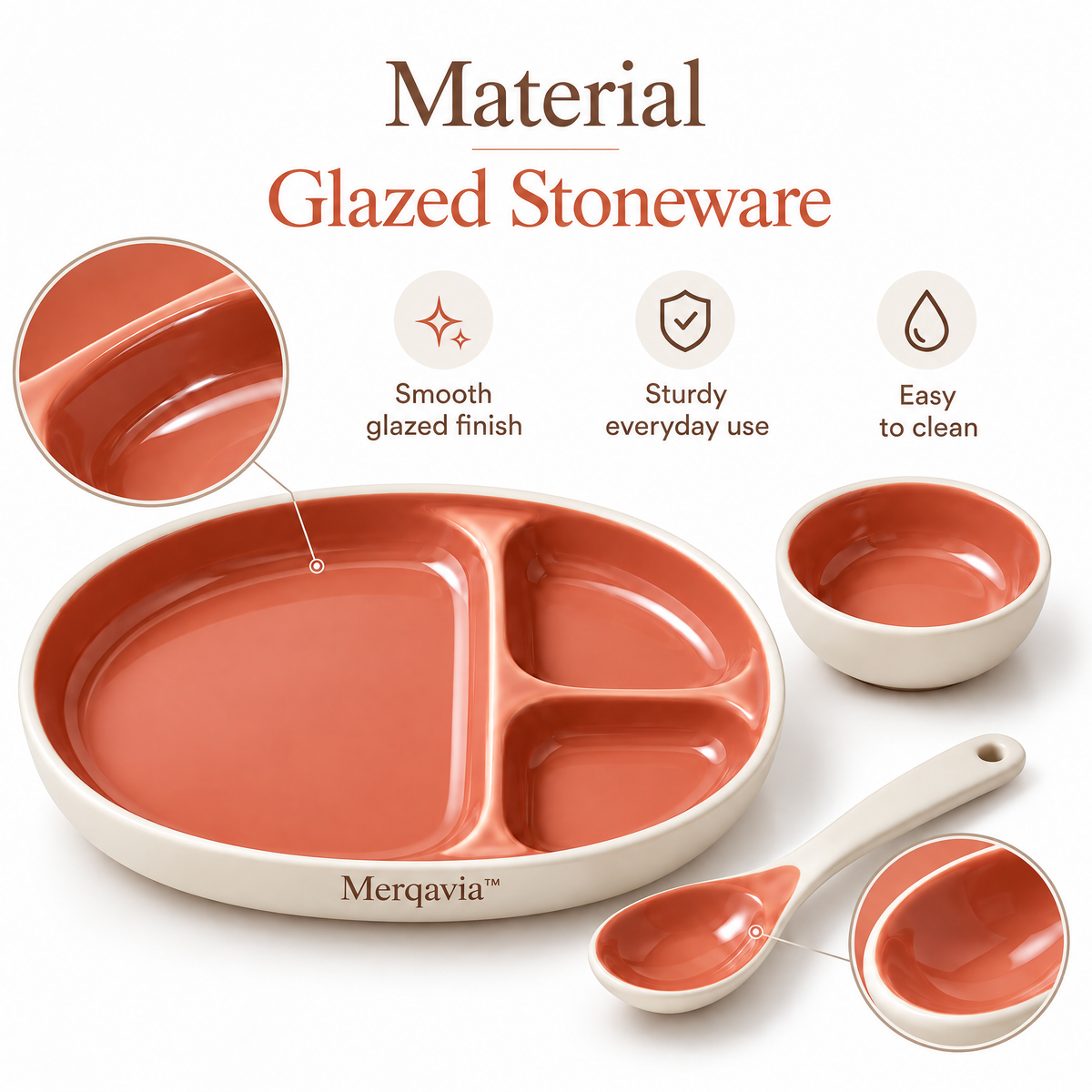 Merqavia™ Everyday 3-Section Stoneware Meal Set