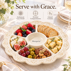 Merqavia™ Ivory Lace Divided Serving Platter