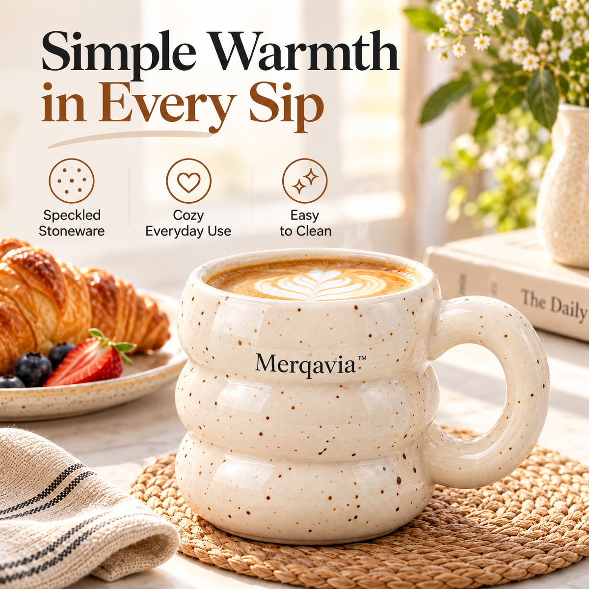 Merqavia™ Oat Speckle Ribbed Mug