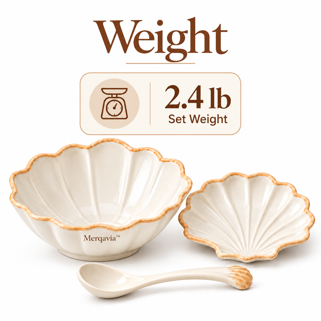 Merqavia™ Coastal Shell Porcelain Serving Set